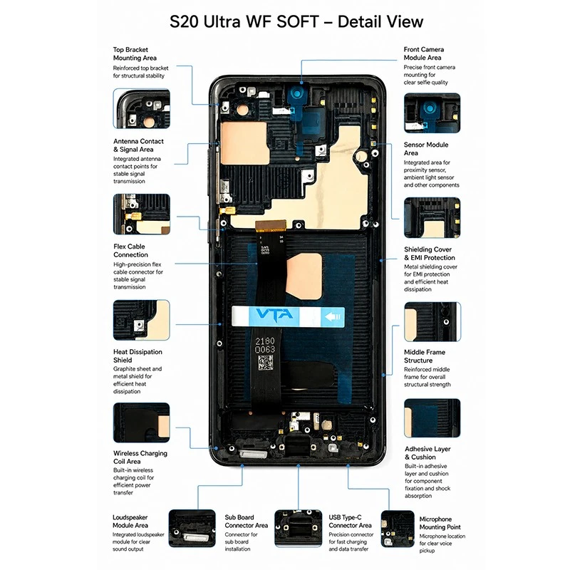 s20 ultra wf soft screen components details